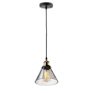 Lampa wisząca New York Loft mosiądz, dymny 18 cm - Altavola