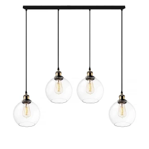 Żyrandol New York Loft mosiądz, transparentny 20 cm - Altavola