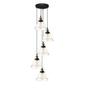 Żyrandol New York Loft mosiądz, transparentny 43 cm - Altavola