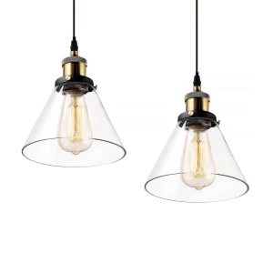 Lampa wisząca New York Loft transparentny, mosiądz - Altavola