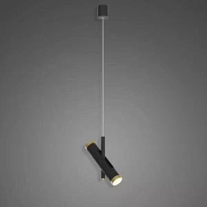 Lampa wisząca Lunette czarny matowy, satynowe złoto 12 cm - Altavola