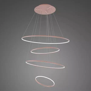 Lampa wisząca Ledowe Okręgi No.4 różowe złoto 100cm - Altavola
