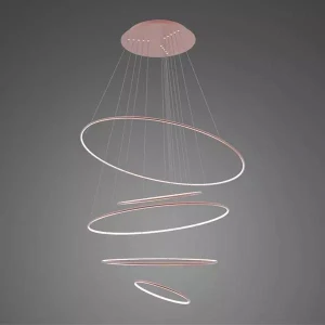Lampa wisząca Ledowe Okręgi różowe złoto 150cm - Altavola