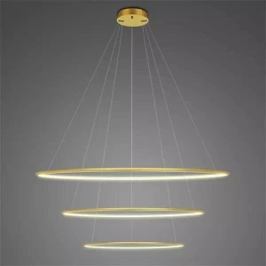 Lampa wisząca Ledowe Okręgi złoty 80cm - Altavola