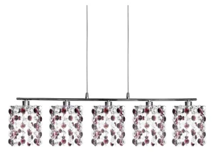 Lampa wisząca Classic chromowy, kryształki burgund 0xG9 35-97029 - Candellux Lighting