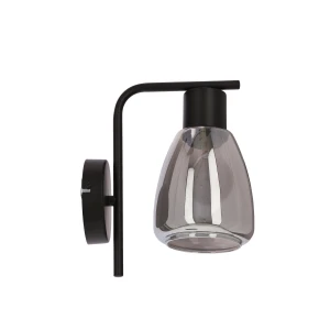 Kinkiet Candellux Moldo czarny z dymiony kloszem 1×E27