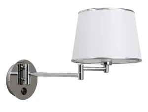 Kinkiet Lawa chromowy, abażur biały 1xE14 21-06066 - Candellux Lighting