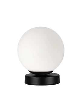 Lampa stołowa Candellux Calari czarna ze szklanym kloszem 1×E14