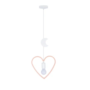 Lampa wisząca Single różowy+biały 1xE27 31-23544 - Candellux Lighting