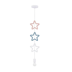 Lampa wisząca Single biały+niebieski+różowy 1xE27 31-23537 - Candellux Lighting