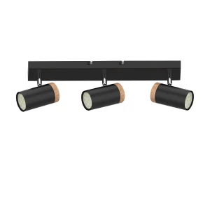 Lampa sufitowa Lagos czarny + drewniany 3xGU10 93-13729 - Candellux Lighting