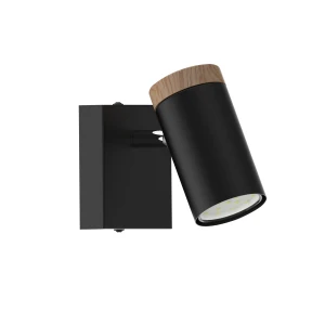 Kinkiet Lagos czarny + drewniany 1xGU10 91-13705 - Candellux Lighting