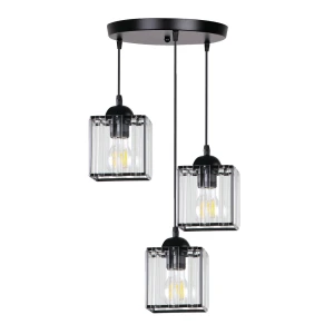 Lampa wisząca Glassia czarny, kryształki bezbarwne 3xE27 33-21137 - Candellux Lighting