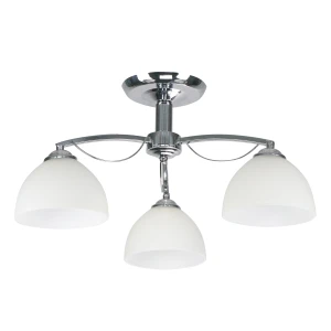 Lampa sufitowa Candellux Filona chromowa z białymi kloszami 3×E27