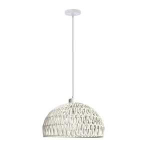 Lampa wisząca Candellux Balli biała z białym abażurem 1×E27