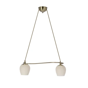 Lampa wisząca E27 patynowy + kremowy 2xE27 32-11053 - Candellux Lighting