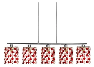 Lampa wisząca Classic chromowy, kryształki czerwone 0xG9 35-59300 - Candellux Lighting
