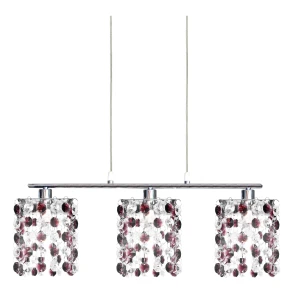 Lampa wisząca Classic chromowy, kryształki burgund 0xG9 33-97012 - Candellux Lighting