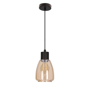 Lampa wisząca Candellux Moldo czarna z szklanym kloszem 1×E27