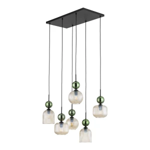 Lampa wisząca Sophia Green Cognac 6x E14 - TK Lighting