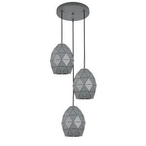 Lampa wisząca Egana Graphite Szary 3x E27 - TK Lighting