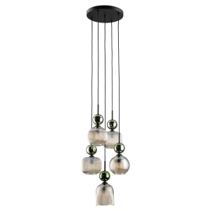 Lampa wisząca Sophia Green Cognac 5x E14 - TK Lighting