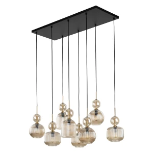 Lampa wisząca Sophia Cognac Czarny, Koniak 8x E14 - TK Lighting