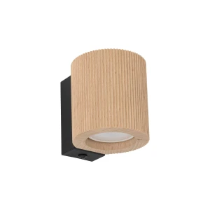 Kinkiet Eve Corte Wood Buk, Czarny 1x GU10 - TK Lighting