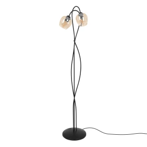 Lampa podłogowa DIUNA K-5193 Bursztynowy, czarny 2 źr., E27, 15W LED - Kaja