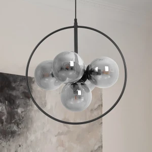 Lampa wisząca MEGAN K-3836 Czarny, grafitowy 5 źr., E14, 10W LED - Kaja