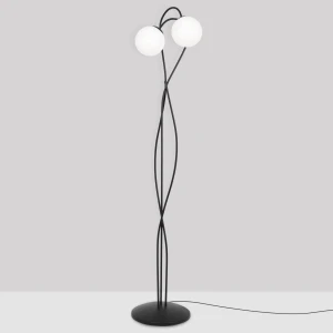 Lampa podłogowa NELA K-5353 Czarny, biały 2 źr., E14, 10W LED - Kaja