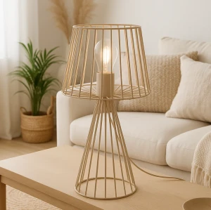 Lampka stołowa LIVIA K-5816 Beż 1 źr., E27, 15W LED - Kaja