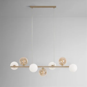 Lampa wisząca LEMO K-5847 Beż, biały, bursztynowy 7 źr., G9, 10W LED - Kaja