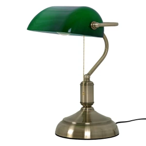 Lampka stołowa BANK K-MT-207 Złoty antyczny, zielony 1 źr., E27, 15W LED - Kaja