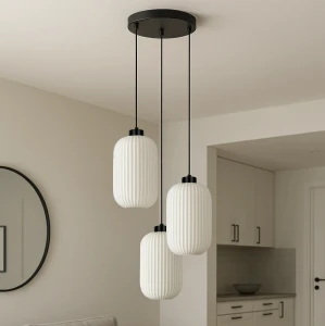 Lampa wisząca VILAR K-5736 Biały, czarny 3 źr., E27, 15W LED - Kaja