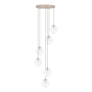 Lampa wisząca TESORO K-5701 Transparent, beż 6 źr., G9, 10W LED - Kaja