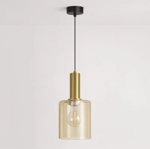 Lampa wisząca AIGO K-5875 Czarny, bursztynowy, patyna 1 źr., E27, 15W LED - Kaja