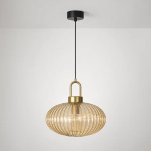 Lampa wisząca AKARI K-5855 Czarny, bursztynowy, patyna 1 źr., E27, 15W LED - Kaja