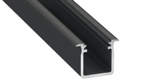 Profil Aluminowy Czarny Typ G 1m + Klosz Mleczny – Eko-Light