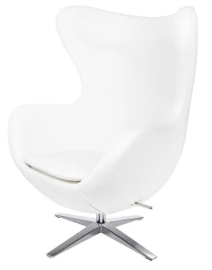 Fotel EGG SZEROKI PU biały – King Home
