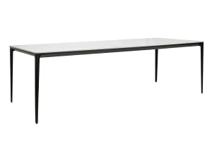 Stół SLIM 240x100 biały, czarny ceramiczny marmur, aluminium – King Home
