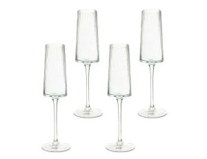 Akcesorium KARE komplet 4 kieliszków do szampana RIFFLE 215 ml – Kare Design