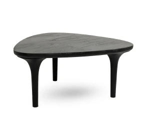 Stolik kawowy LAMINAR 86 czarny / drewno – MaMaison