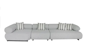 Sofa ogrodowa ALEXANDER szara (poduszki i pokrowiec w zestawie) – MaMaison