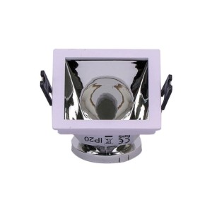 Oprawa Oczko V-TAC GU10 Wpuszczana Biały/Chrom Kwadrat VT-875  3 Lata Gwarancji