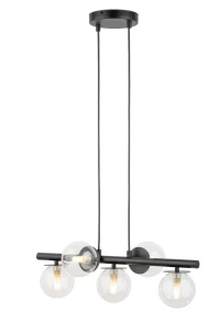 Lampa wisząca AVOLA Kulki 5 Czarne/transparentne Czarny - Sigma 40791