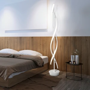 Lampa Stojąca Premium Biały + Klosz Mleczny 70W - DomenoLED