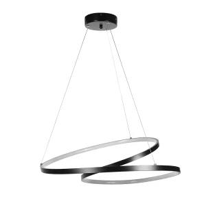Lampa Wisząca Wisząca Czarny + Klosz Mleczny 60W - DomenoLED
