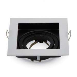 Oprawa Oczko V-TAC Aluminiowa GU10 Kwadrat Biała/Czarna VT-781