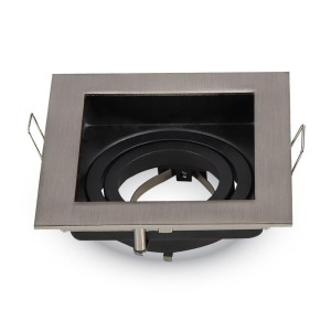 Oprawa Oczko V-TAC Aluminiowa GU10 Kwadrat Satyna/Czarna VT-781